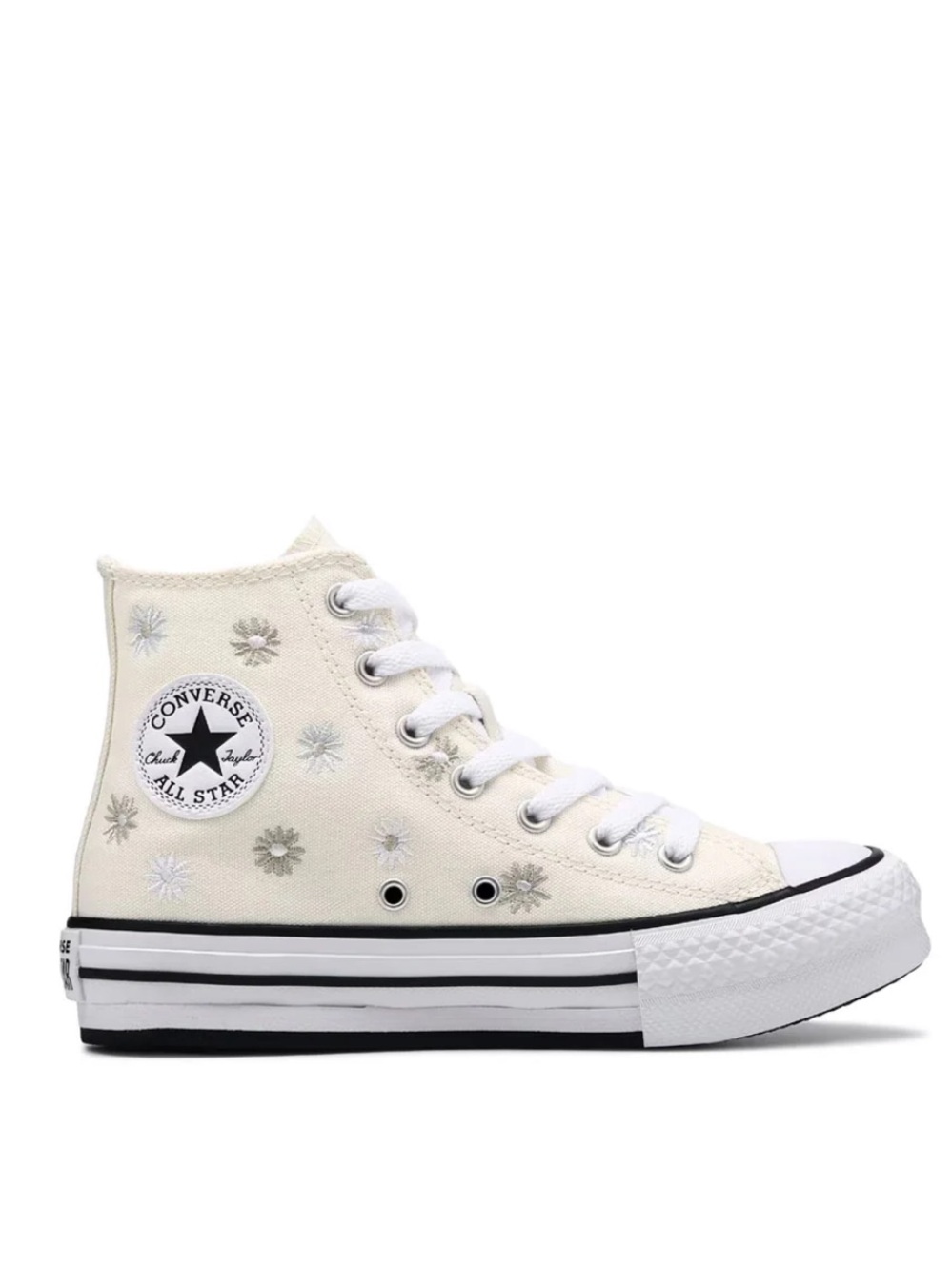 NIB Converse Kids Eva Lift Floral Embroidered Sneaker Size 12